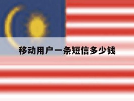 移动用户一条短信多少钱