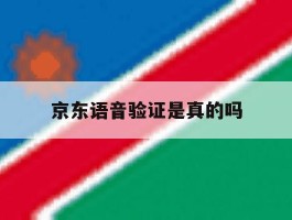 京东语音验证是真的吗