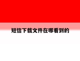 短信下载文件在哪看到的