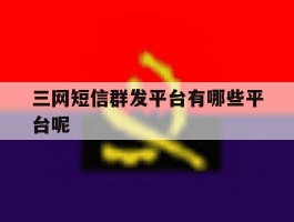 包含三网短信群发平台有哪些平台呢的词条